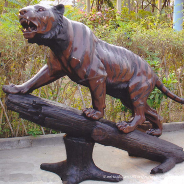 Themenpark Skulptur Metallhandwerk Bronze Tiger Statue zu verkaufen